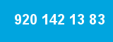 920 142 13 83 920 142 13 83